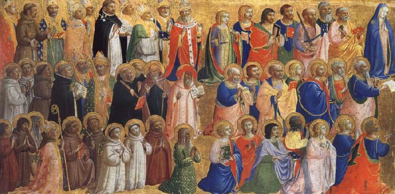 Fra Angelico The Virgin mary with the Apostles and other Saints Sweden oil painting art